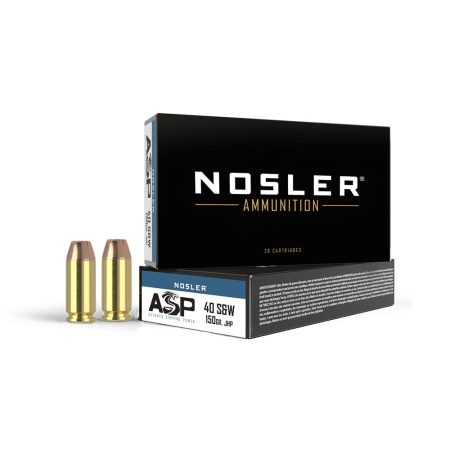 Nosler ASP Handgun Ammunition .40 S&W 150 gr JHP 1110 fps 50/ct