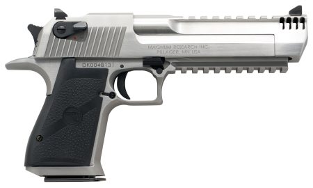 Magnum Research DE429SRMB Desert Eagle Mark XIX 429 DE 6" with Muzzle Brake 7+1 Matte Stainless Steel Frame 7 Slide Black Rubber Grip