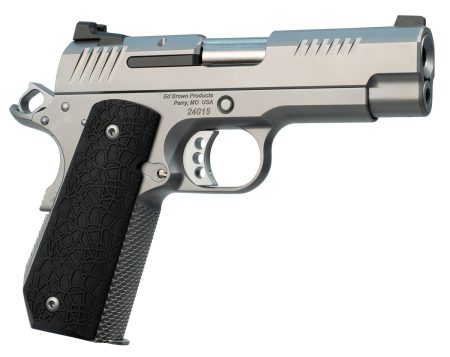 Ed Brown EVOKC9 1911 EVO KC9 9mm Luger 9+1 4" Barrel, Snakeskin Serrated Stainless Steel Bobtail Frame, Serrated Slide w/Recessed Slide Stop, Black G10 Grip