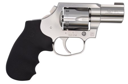 Colt Mfg KCOBRASB2BB King Cobra Carry 357 Mag 6 Shot 2" DAO Brushed Stainless Steel Barrel, Cylinder & Frame, Black Hogue Rubber w/Finger Grooves Grip
