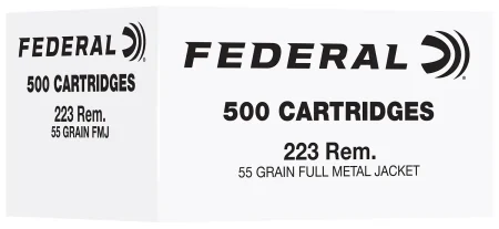 FEDERAL 223 REM 55GR FMJ 500RD/BX 2BX/CS