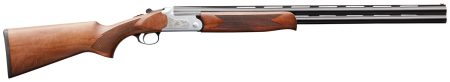 Charles Daly 930217 202 Full Size 20 Gauge Break Open 3" 2rd 26" Blued Over/Under Vent Rib Barrel, Engraved Quail Scene Silver Steel Grooved Receiver, Fixed Checkered Walnut Stock