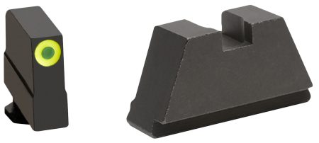 AmeriGlo GL691 Optic Compatible Sight Set for Glock 3XL Tall Green Tritium Lumigreen Outline Front Sight-Black Rear Sight