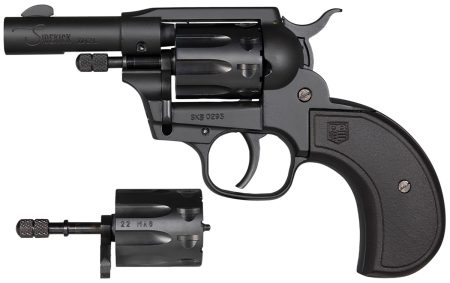 Diamondback DB0600A001 Sidekick 22 LR/22 Mag 9 Shot 3" Black Cerakote Steel Barrel & Cylinder, Zinc Alloy Frame, Black Birdshead Polymer Grip, Hammer Safety, Exposed Hammer