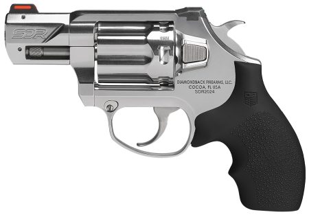 Diamondback DB0700P701 SDR Small 9mm Luger +P 6 Shot 2" Polished Stainless Steel Barrel & Frame, Stainless Steel Cylinder, Black Hogue Rubber Grip, Exposed Hammer