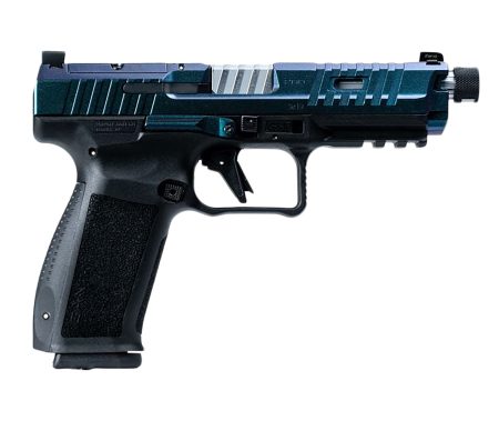 Canik Mete SFT Pro 9mm 5-inch gray and black pistol with optic-ready slide