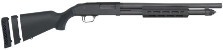 Mossberg 50799 590A1 12 Gauge Pump 3" 6+1 18.50" Black Parkerized Heavy Walled Barrel, M-LOK Forend, Black Parkerized Steel Drilled & Tapped Receiver, Fixed Black Synthetic Stock, Cylinder Bore Choke
