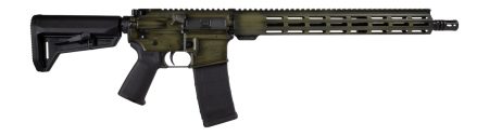 Shark Coast Tactical 300-044-1000-14 Distressed 5.56 NATO 30+1 16" Black Melonite Threaded Barrel, Green Distressed Cerakote Aluminum Receiver w/Picatinny Rail, M-LOK Handguard, Magpul MOE SL Black Po