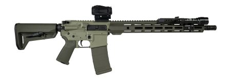 Shark Coast Tactical SCC04137GKNL Grassy Knoll Bundle 5.56 NATO 30+1 16" Black Melonite Threaded Barrel, 2-Tone Green Cerakote Aluminum Receiver w/Picatinny Rail, M-LOK Handguard, Magpul MOE SL OD Gre