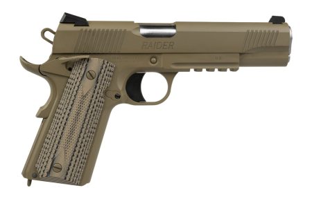 Tisas Arms 10100549 1911 Duty 9mm Luger 9+1 5" Stainless Barrel, Flat Dark Earth Cerakote Stainless Steel Serrated Slide & Frame w/Picatinny Rail, G10 Grip