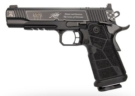 Kimber Mfg, Inc 3700895 DS Warrior Boot Campaign 9mm Luger 20+1 5" Matte Stainless Deep Crown Barrel, KimPro Black Engraved/Optic Cut/Serrated Slide, Black Stainless Steel Frame w/Beavertail & Picatin