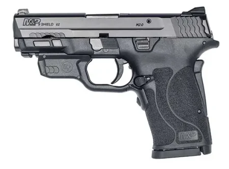 Smith & Wesson M&P9 Shield EZ M2.0 9mm pistol with Crimson Trace Red Laser and black polymer frame