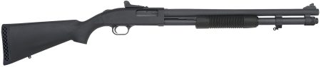 Mossberg 51663 590A1 12 Gauge Pump 3" 8+1 20" Black Parkerized Heavy-Walled Barrel, Black Parkerized Drilled & Tapped Receiver, Black Fixed Synthetic Stock