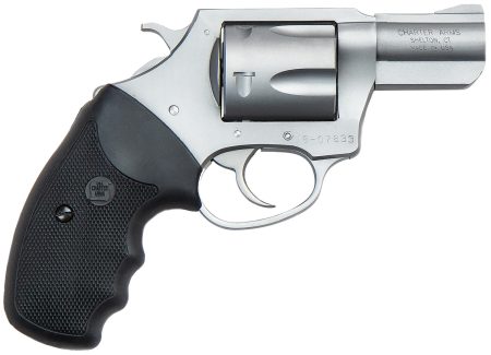 Charter Arms 79920 Pitbull Large 9mm Luger, 5 Shot 2.20" Matte Stainless Steel Barrel, Cylinder & Frame w/Black Finger Grooved Rubber Grip