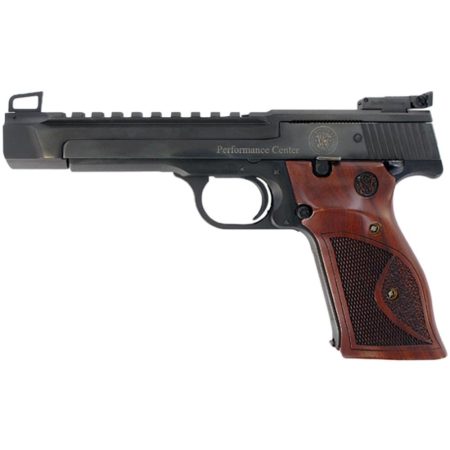 Smith & Wesson Model 41 Performance Center .22 LR 5.5-inch blued pistol with wood target grip