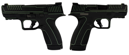 SMITH & WESSON M&P 9 SHIELD X NTS BLACK/LIME GREEN PISTOL 3.6" N.S. 1-13RD, 1-15RD MAG