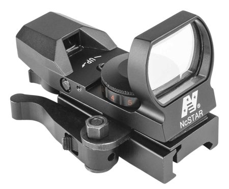 NcStar D4RGBQ Red & Green Reflex Sight with 4 Reticles Black Anodized 1 x 0.95" x 1.34" Red/Green Multi Reticle
