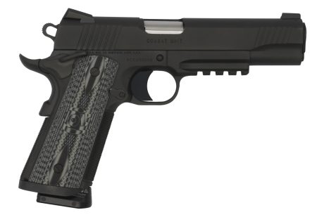 Colt Mfg O1080RGCCU CCU Rail Government 45 ACP 8+1 5" Stainless National Match Barrel, Matte Black DLC Serrated Stainless Steel Slide & Frame w/Picatinny Rail Black Scalloped G10 Grip, Ambidextrous