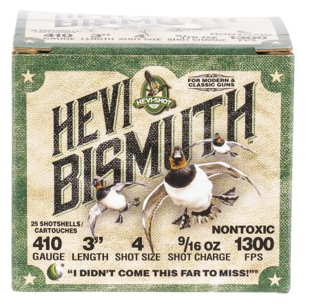 HEVI-Shot HS19004 HEVI-Bismuth 410Gauge 3" 9/16oz Bismuth 4Shot 25 Per Box/10 Case