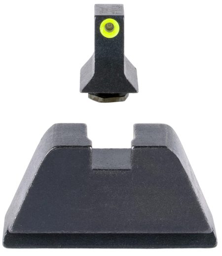 Trijicon GL201C601139 Suppressor/Optic Height Sights Green/Tritium Yellow Outline Front Sight-Black/Blank Rear Sight Glock 17/17L/19/22 Standard Frame