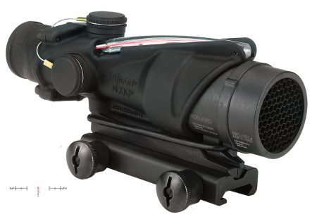 Trijicon 100226 ACOG Black Hardcoat Anodized 4x32mm Illuminated Red Chevron Reticle