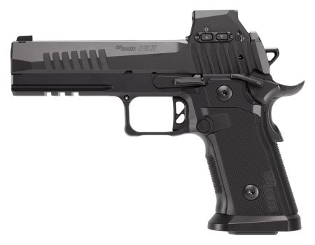 Sig Sauer 211F9GT5RXSL P211 GT5 w/Optic Full Size 9mm Luger 21+1 5" Black Barrel, Black Nitron Stainless Steel Serrated w/Optic Slide & Frame w/Beavertail & Picatinny Rail, G10 Grip Panels, Sig ROMEO-