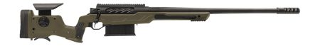 Cadex Inc CDXBMGQUA5029HI20I1J5N BMG Quake 50 BMG 3+1 29" Black DLC Match Grade Threaded Barrel, Black DLC Receiver w/Picatinny Rail, Adj Cheek Piece & LOP OD Green Polymer Stock