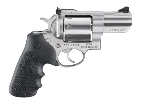 Ruger Super Redhawk 357 Mag/38 Special 8 Shot 2.50" Stainless Cylinder, Satin Stainless Steel Barrel & Frame, Hogue Tamer Monogrip Grip, Transfer Bar Safety, Exposed Hammer