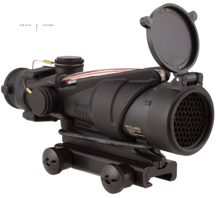Trijicon 100228 ACOG Black Hardcoat Anodized 4x32mm Illuminated Red Chevron Reticle