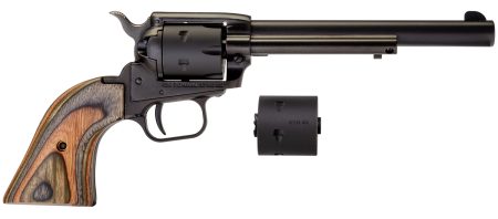 Heritage Mfg RR22MBS6 Rough Rider 22 LR/22 WMR 6 Shot, 6.50" Black Satin Steel Barrel, Black Satin Zinc Alloy Frame, Black Satin Cylinder, Camo Laminate Grip, Exposed Hammer