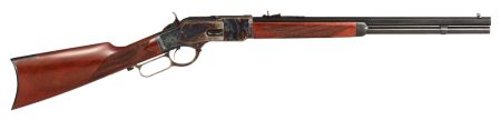 Taylors and Company 1873 Comanchero 20-inch .45 Long Colt lever-action rifle with color case-hardened frame and walnut stock,