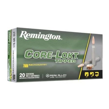 Remington Core-Lokt Tipped Rifle Ammunition 7mm Backcountry 175gr PT 3125 fps 20/ct