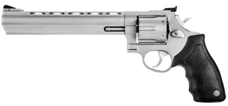 Taurus Model 44 .44 Magnum 6-shot stainless revolver with ported barrel and black rubber grips