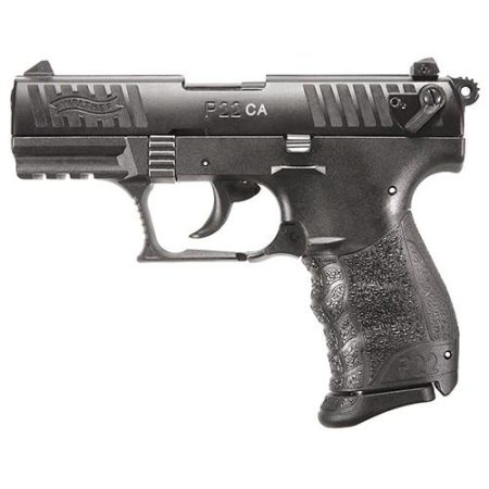 Walther P22 CA Compliant .22 LR 3.42in black pistol with Picatinny rail