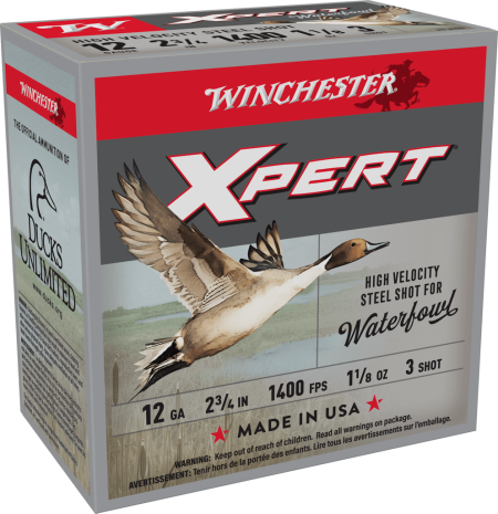WINCHESTER SUPER X XPERT H.V. STEEL 12GA 2-3/" 1-1/8OZ #3 25RDS BX 250RD CASE