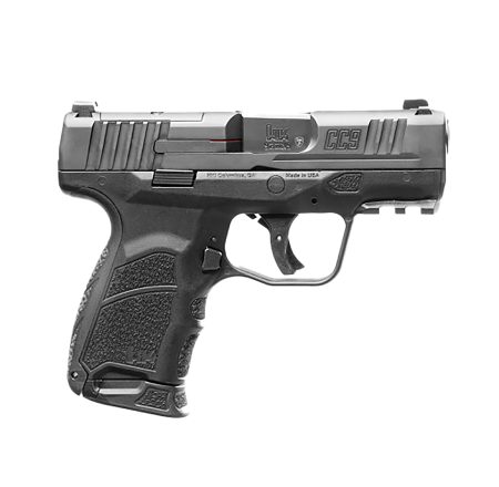 HK 81000551 CC9 Micro Compact 9mm Luger 10+1 3.32" Black Polygonal Rifled Barrel, Optic Ready/Serrated Steel Slide, Polymer Frame w/Picatinny Rail, Black Interchangeable Backstrap Grip, Ambidextrous