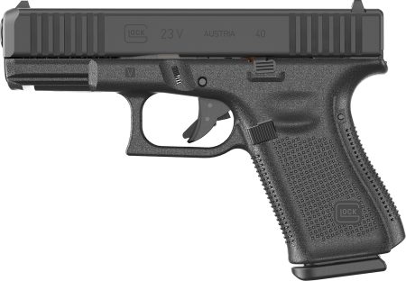 Glock PV2350203 G23 V 40 S&W 13+1 4.02" Black GMB Barrel, Black nDLC Steel Serrated Slide, Black Polymer Frame w/Accessory Rail, Interchangeable Backstrap Grip, Ambidextrous
