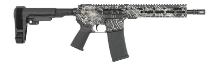 Shark Coast Tactical SCC07312TOPO-P Topography 5.56 NATO 30+1 10.50" Black Nitride Threaded Barrel, Aluminum Receiver w/Picatinny Rail, M-LOK Handguard, Black Polymer SB Tactical SBA3 Brace, Polymer