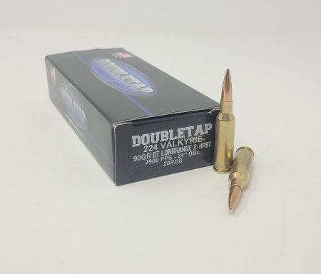 DoubleTap 224 Valkyrie Ammunition 224V90 90 Grain Hollow Point Boat Tail 20 Rounds