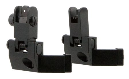 TacFire IS003 45 Degree Flip Up Iron Sight/Springloaded Black Anodized Front and Rear for AR-Platform