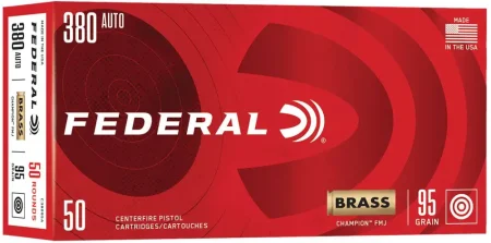 FEDERAL CHAMPION 380 AUTO 95 FMJ 50 RD/BX 20 BX/CS