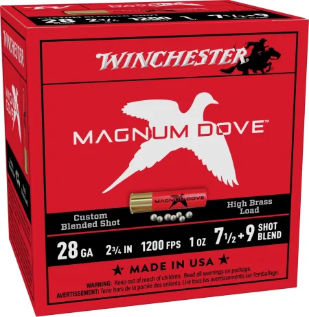 WINCHESTER 28 GA 2-3/4" 7.5&9 MAGNUM DOVE 1 OZ 25RD/BX 10BX/CS