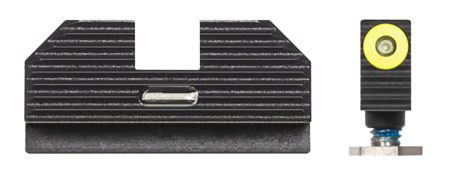 Night Fision GLK001010YGXG Official Costa Ludus Night Sights  Green Tritium Yellow Outline Front Sight-Green Tritium Bar Rear Sight Glock 17/17L/17MOS/19