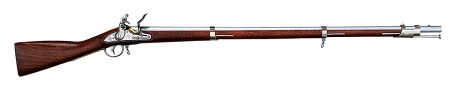 Taylors & Company 210091 1816 Harpers Ferry Pedersoli Flintlock 41.75" White Steel Round Barrel & Receiver, Fixed Walnut Stock