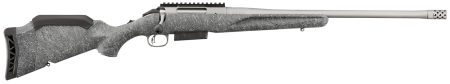 Ruger 46905 American II  Full Size 450 Bushmaster 3+1 20" Gun Metal Gray Cerakote Threaded Barrel & Alloy Steel Receiver w/Picatinny Rail, Gray Splatter Adj LOP Synthetic Stock