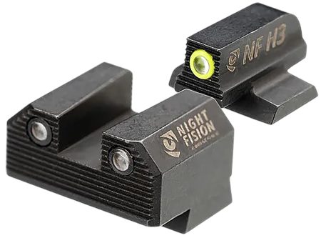 Night Fision CNK029187250YGZG Mete SF Stealth Yellow Tritium Rear Black Frame Fits Canik