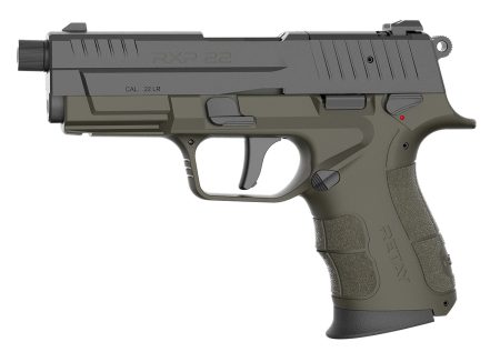 Retay USA RXP22ODBLKS13TH RXP 22 LR 13+1 4" Threaded Barrel, Black Cerakote Optic Ready/Serrated Slide, OD Green Cerakote Polymer Frame w/Accessory Rail, RMR/RMSc Footprint