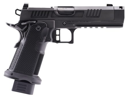Alpha Foxtrot AA47X1CIG-XDBK19 AF1911 Romulus 9mm Luger 20+1 4.25" Black DLC Stainless Steel Threaded Compensated Barrel, Optic Ready/Serrated Slide & Frame w/Beavertail & Picatinny Rail, Aluminum Gri