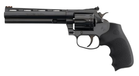 Colt Mfg KCOBRA22-BP6RFO King Cobra Target 22 LR 10rd Shot 6" Blued Vent Rib Barrel, Blued Carbon Steel Cylinder & Frame, Black Hogue Overmolded Grip, Exposed Hammer