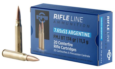 PPU PP7AF Metric Rifle 7.65x53mmArgentine 174gr Full Metal Jacket Boat Tail 20 Per Box/10 Case